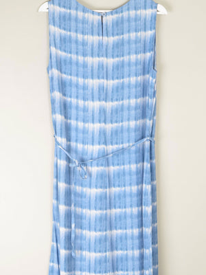 1990s Vintage Blue Check Style Graphic Print Long Dress M/L - The Harlequin