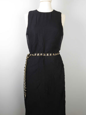 1990s Vintage Dress With Leaf Designs S - The Harlequin