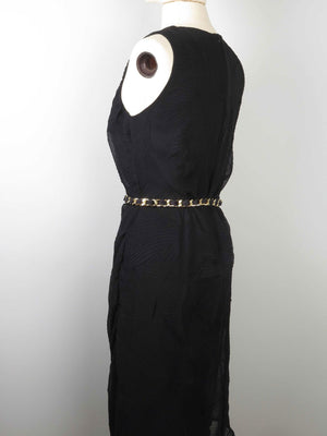 1990s Vintage Dress With Leaf Designs S - The Harlequin