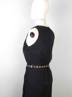 1990s Vintage Dress With Leaf Designs S - The Harlequin