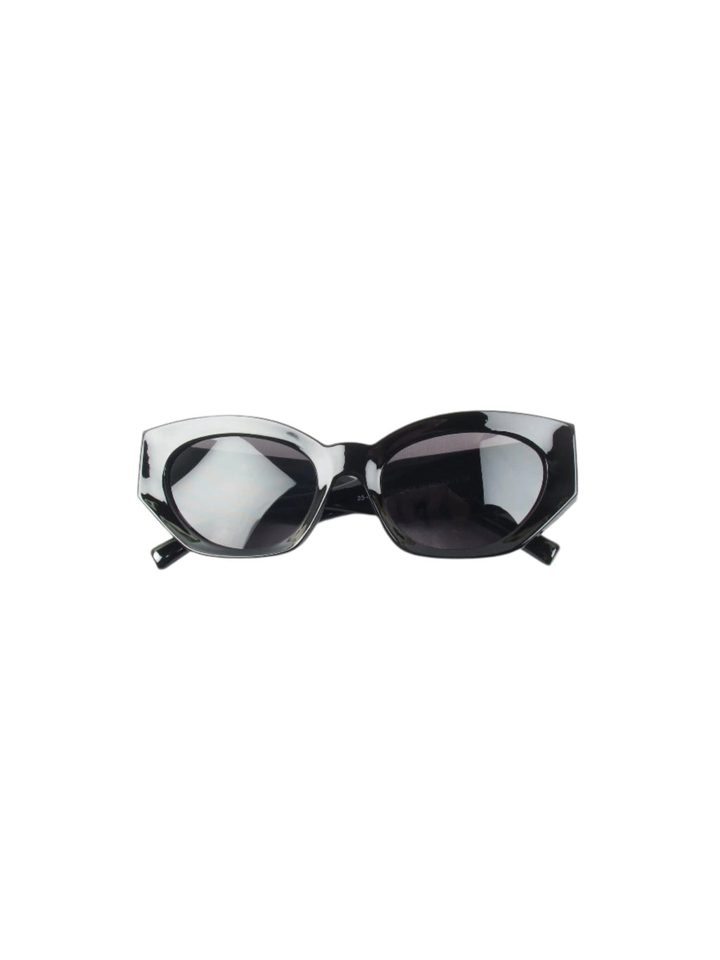 Angled Cat Eye Sunglasses With Gold Motif - The Harlequin