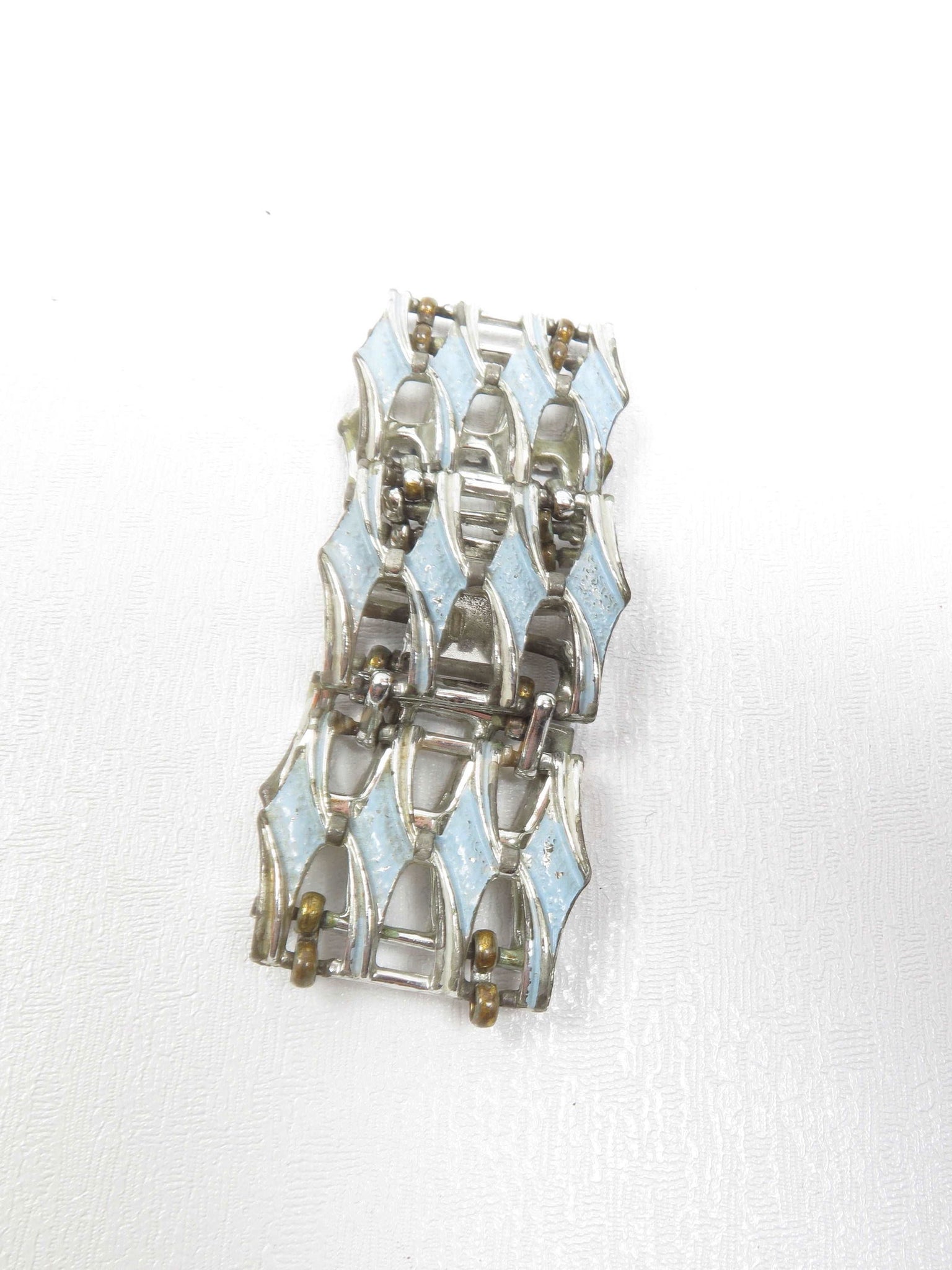 Baby Blue Vintage Enamel 1960s Bracelet - The Harlequin