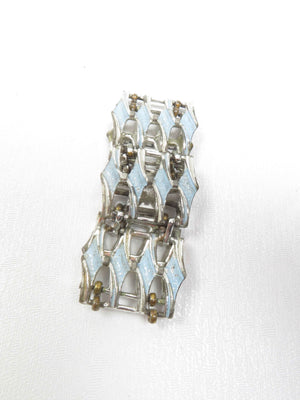 Baby Blue Vintage Enamel 1960s Bracelet - The Harlequin