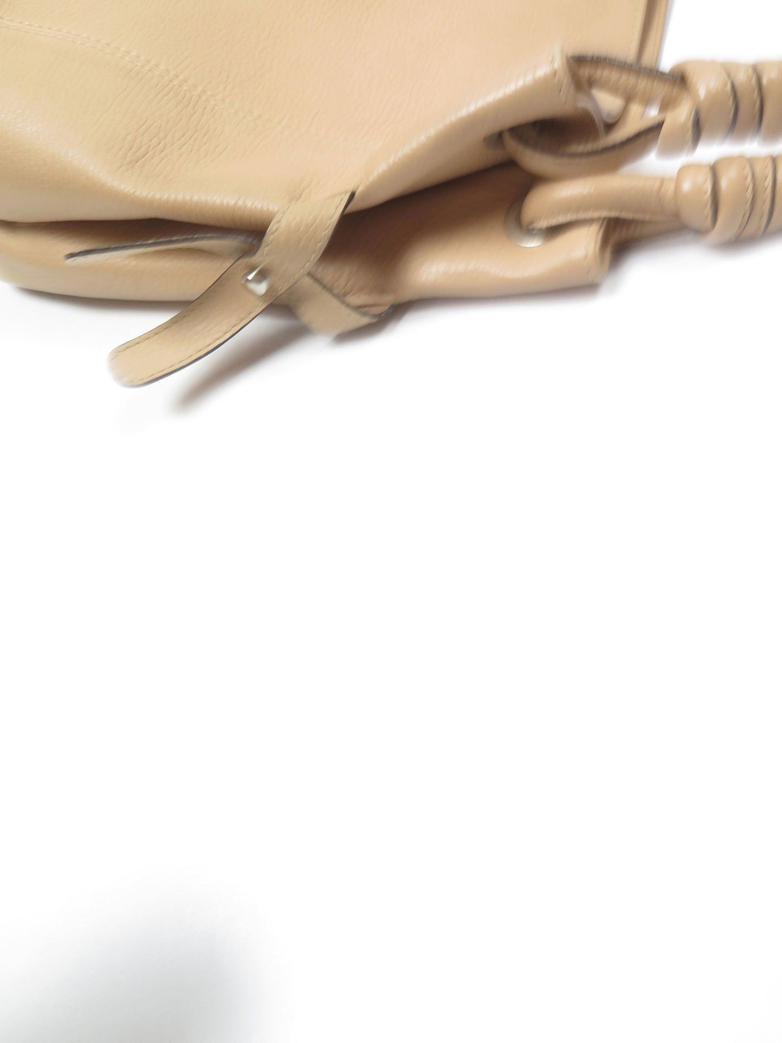 Beige Large Vintage Leather Hobo Bag - The Harlequin