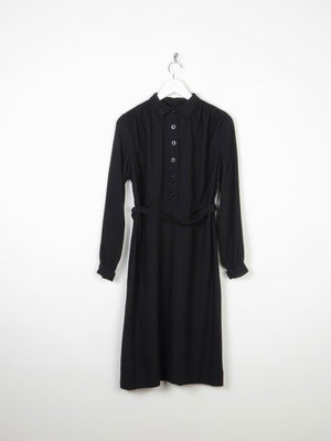 Black 1940s Crepe Wool Dress 8 - The Harlequin