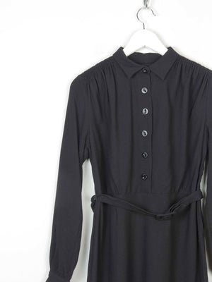 Black 1940s Crepe Wool Dress 8 - The Harlequin