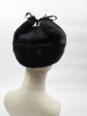 Black Cotton Trapper Hat S - The Harlequin