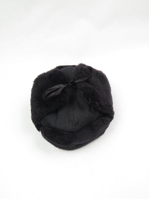 Black Cotton Trapper Hat S - The Harlequin