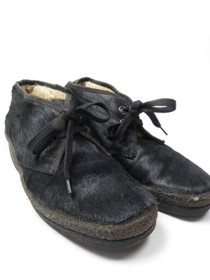 Black Cowhide Desert Style Shoes/Boots 5/38 - The Harlequin