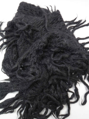Black Crochet Vintage Shawl/Scarf - The Harlequin