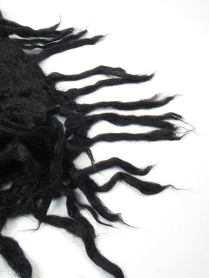 Black Crochet Vintage Shawl/Scarf - The Harlequin