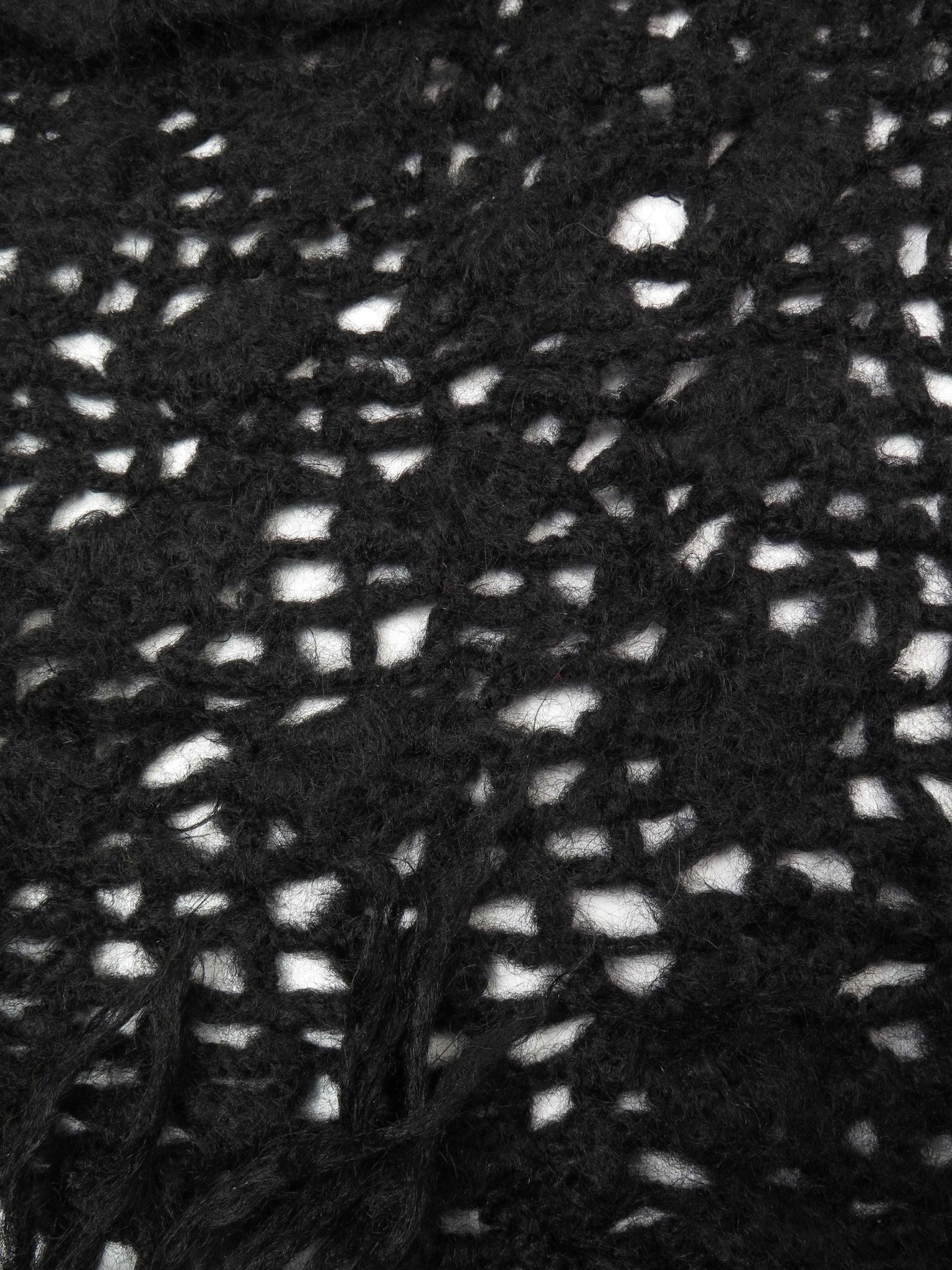Black Crochet Vintage Shawl/Scarf - The Harlequin