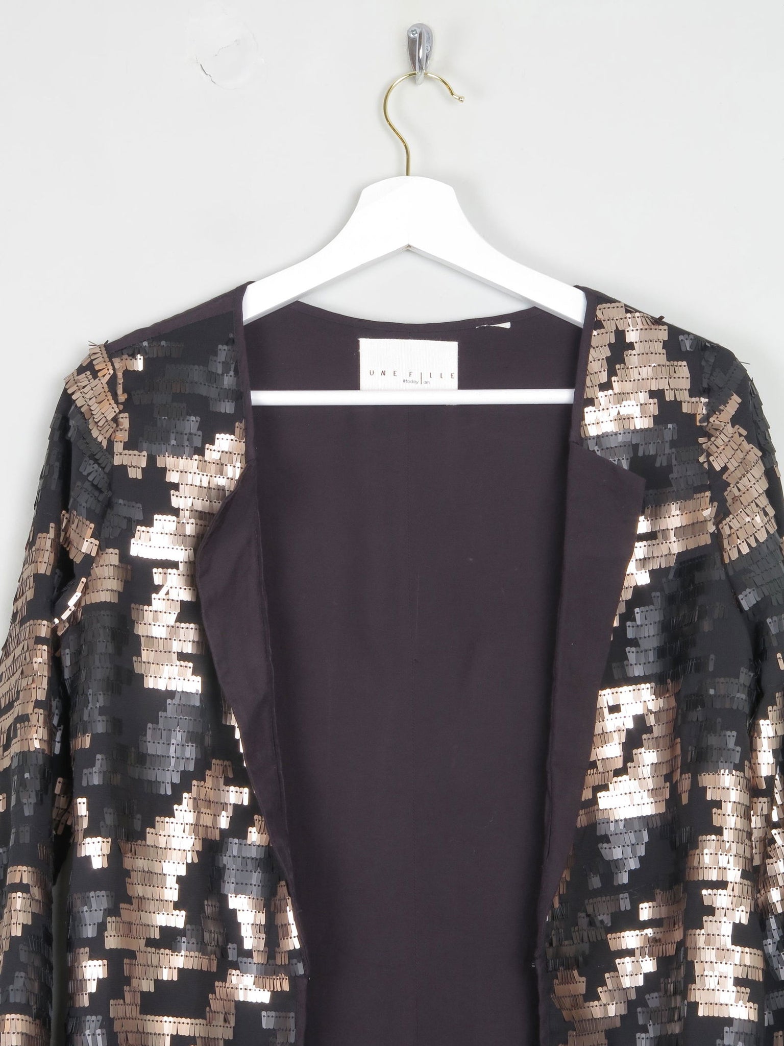 Black & Gold Sequin Cropped Jacket Xs/S - The Harlequin