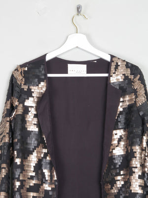 Black & Gold Sequin Cropped Jacket Xs/S - The Harlequin
