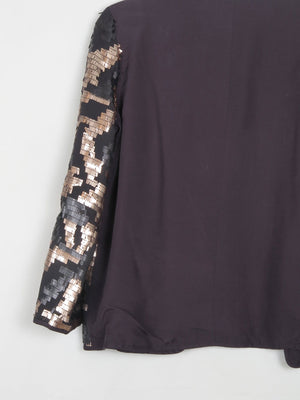 Black & Gold Sequin Cropped Jacket Xs/S - The Harlequin