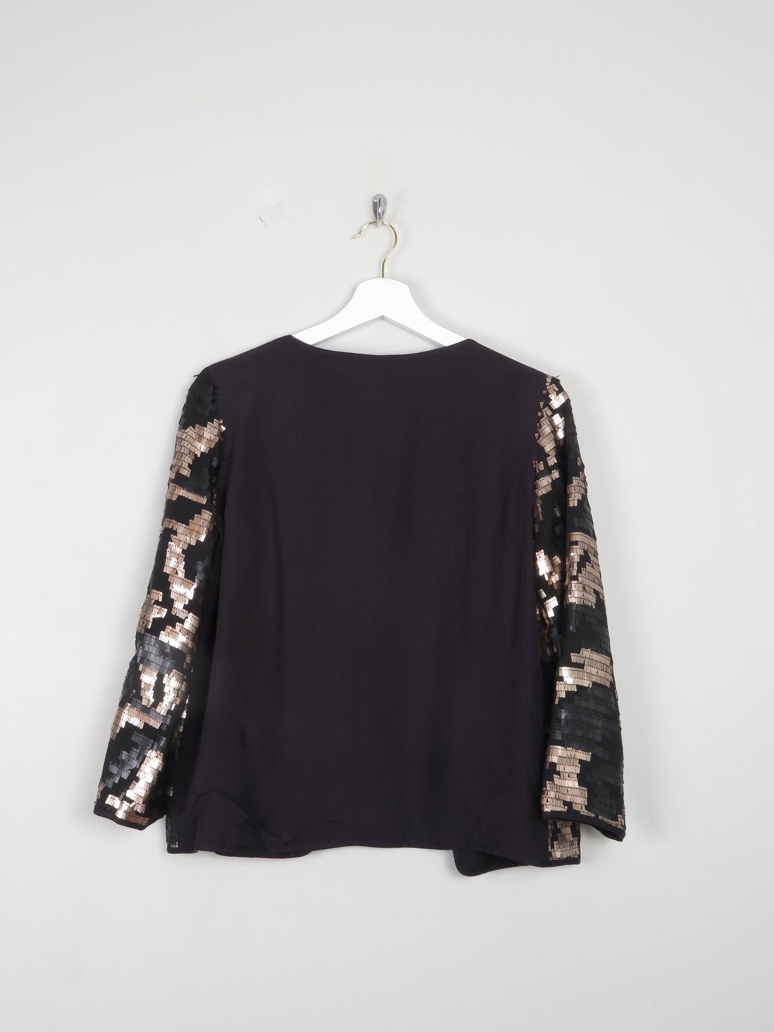Black & Gold Sequin Cropped Jacket Xs/S - The Harlequin