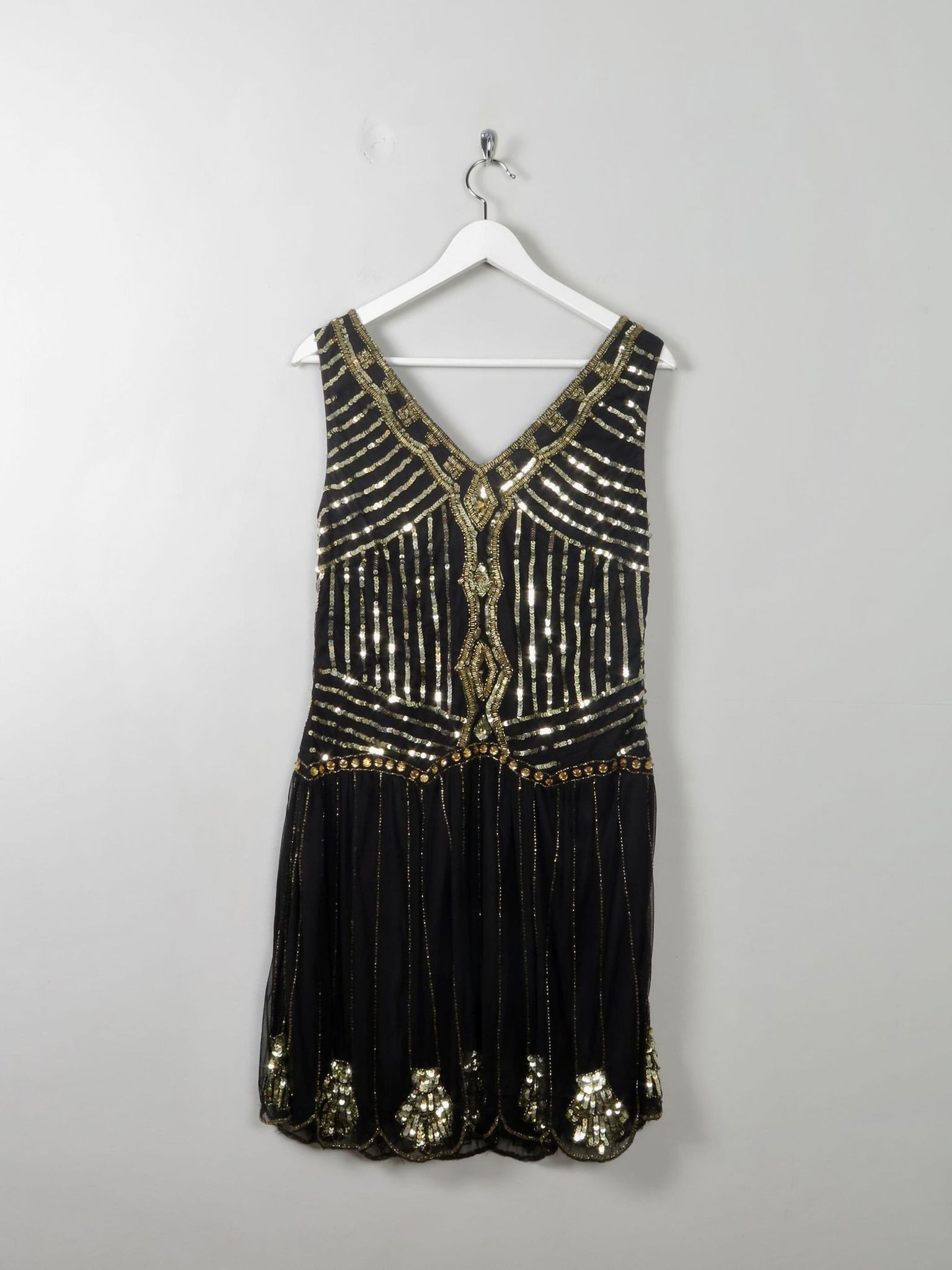 Black & Gold Vintage Style 1920's Flapper Dress 12 Black & Gold Vintage Style 1920's Flapper Dress 12