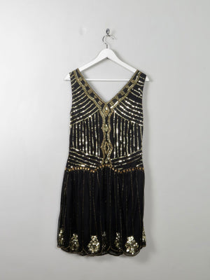 Black & Gold Vintage Style 1920’s  Flapper Dress 12 - The Harlequin