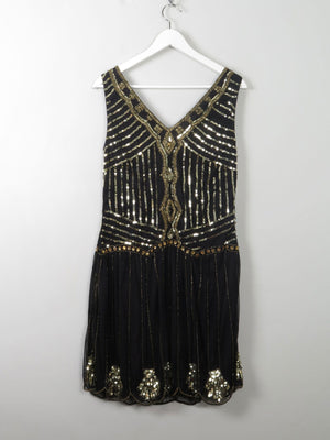 Black & Gold Vintage Style 1920’s  Flapper Dress 12 - The Harlequin