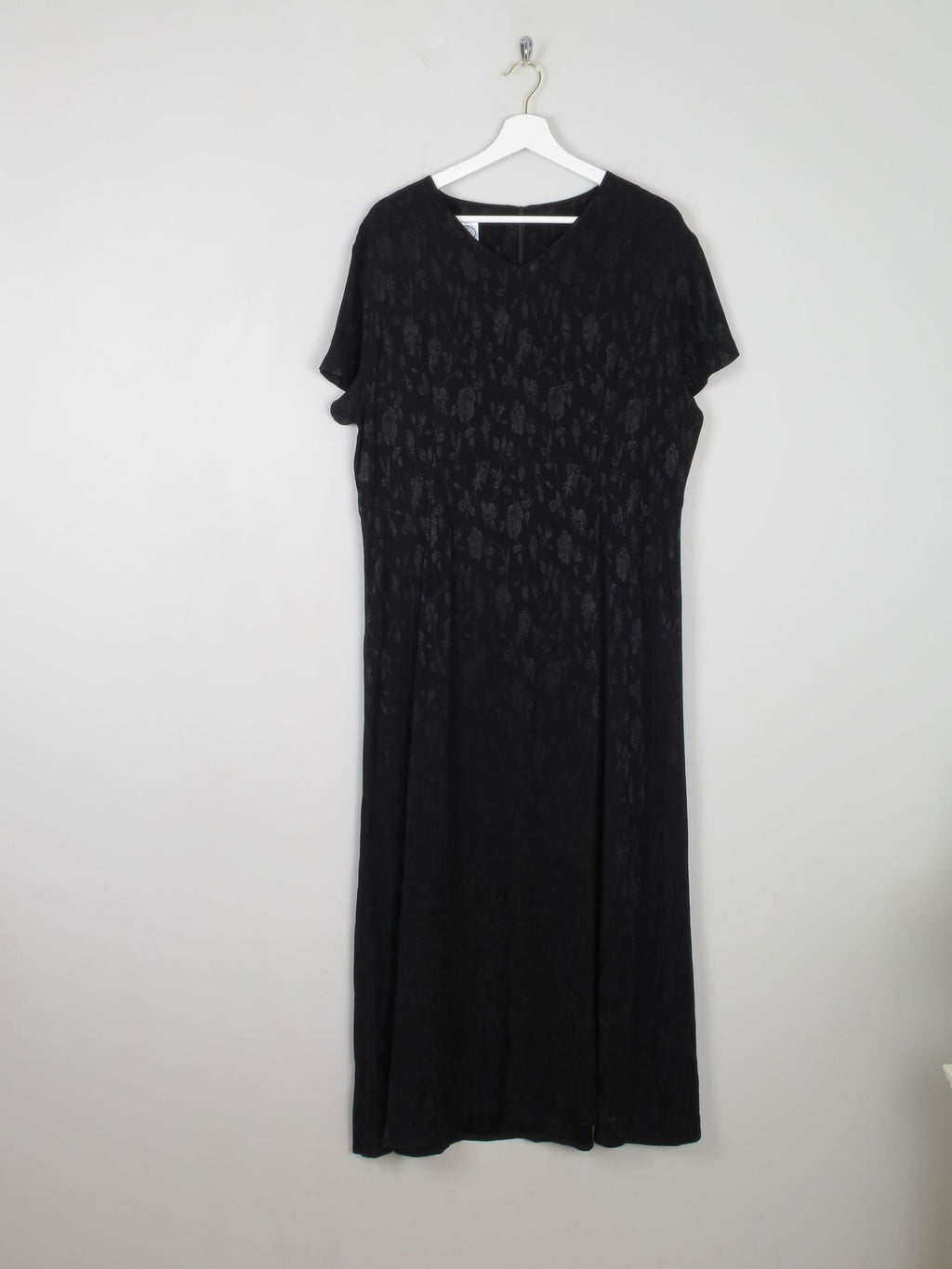 Black Jacquard Vintage Laura Ashley Dress XL Unowrn - The Harlequin