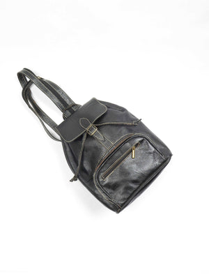 Black Leather New Backpack S - The Harlequin