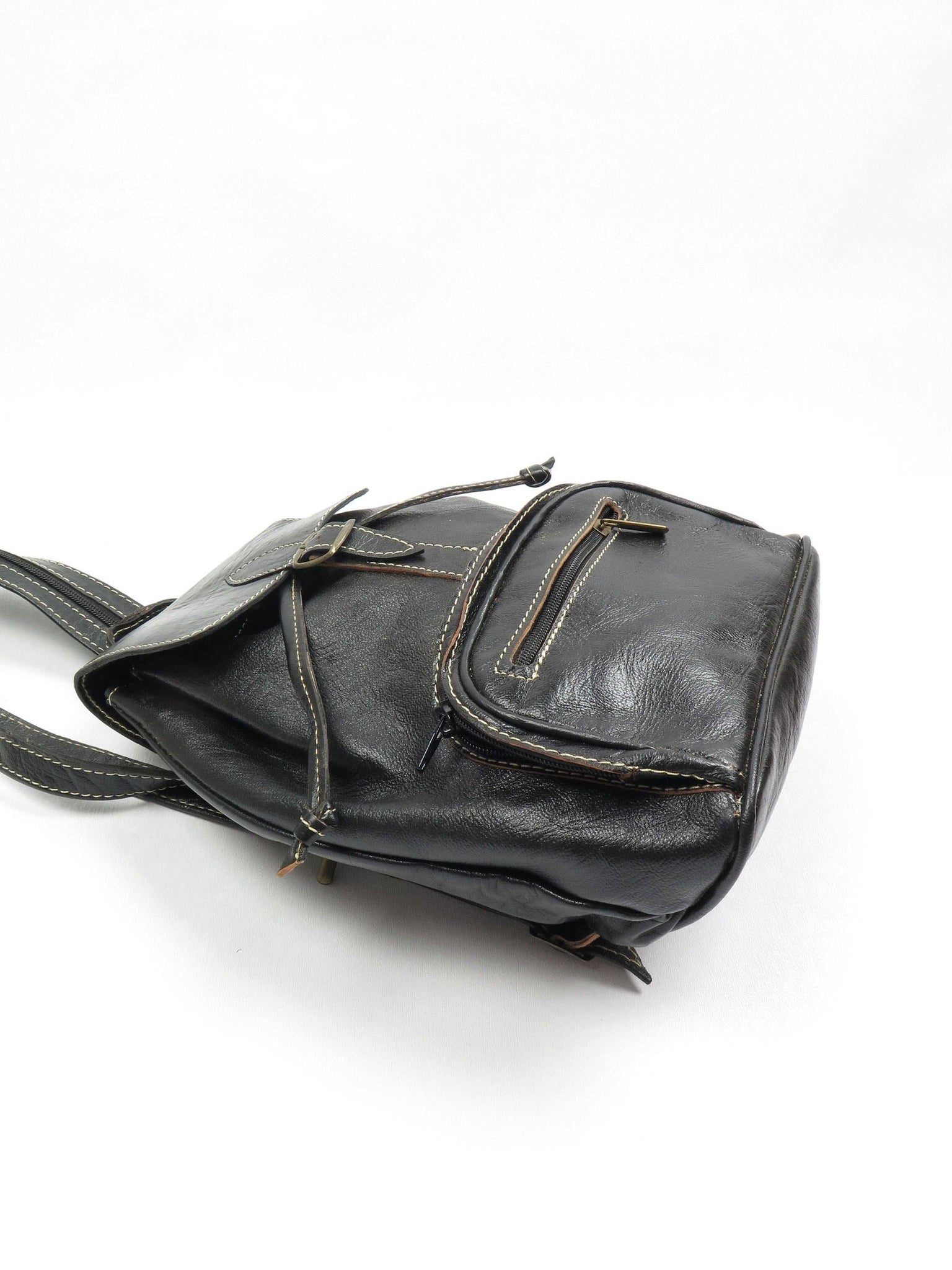 Black Leather New Backpack S - The Harlequin