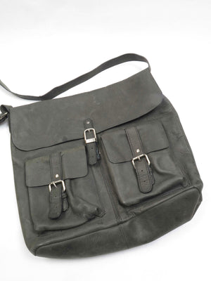 Black Leather Satchel - The Harlequin