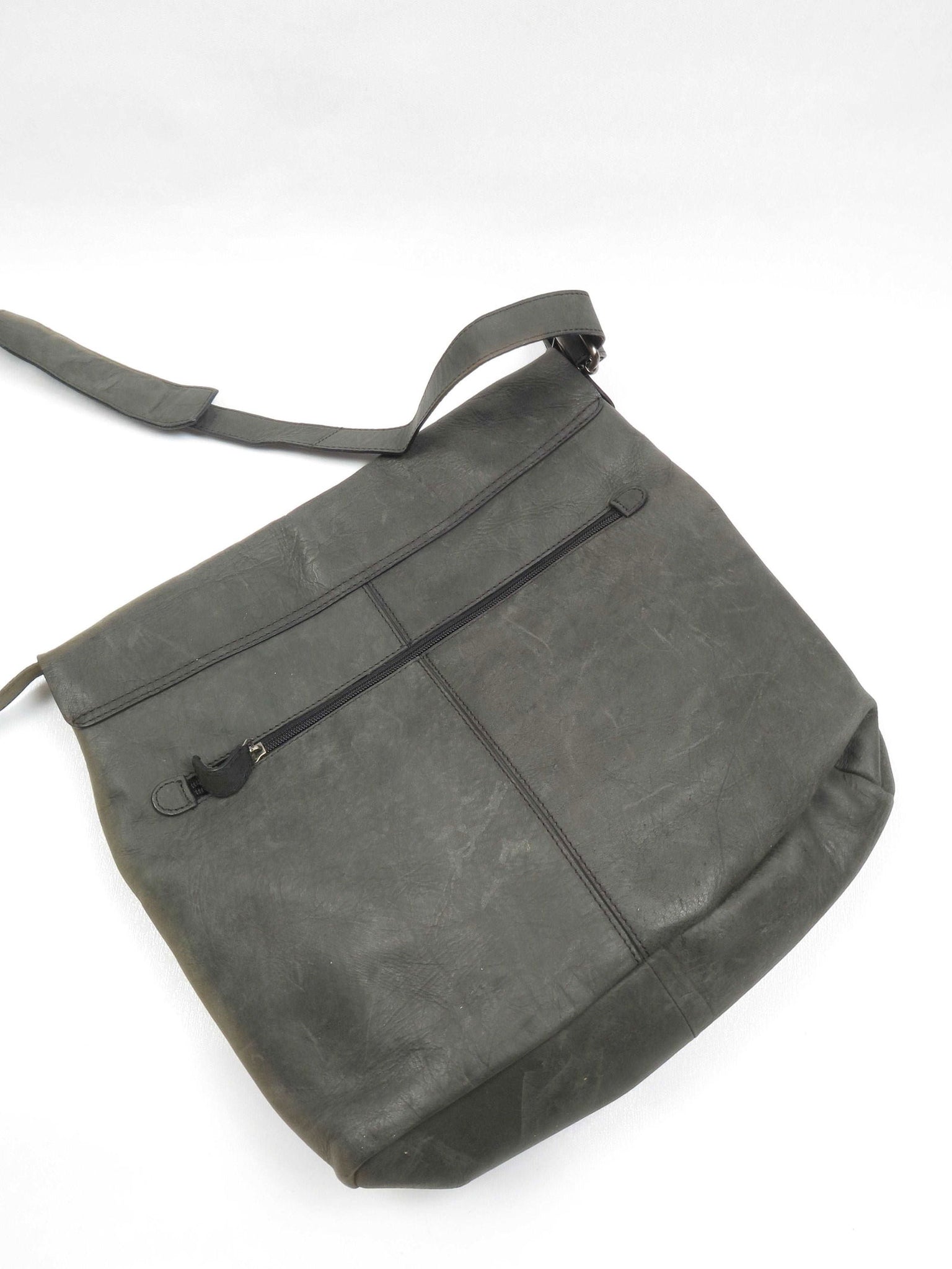 Black Leather Satchel - The Harlequin