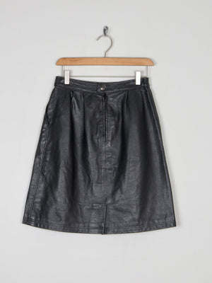 Black Leather Short Vintage Skirt 26" 6/8 - The Harlequin