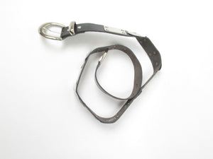 Black Leather Vintage Belt With Silver Metal Pieces M/L - The Harlequin