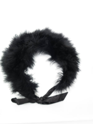 Black Marabou Feather Collar Caplet - The Harlequin