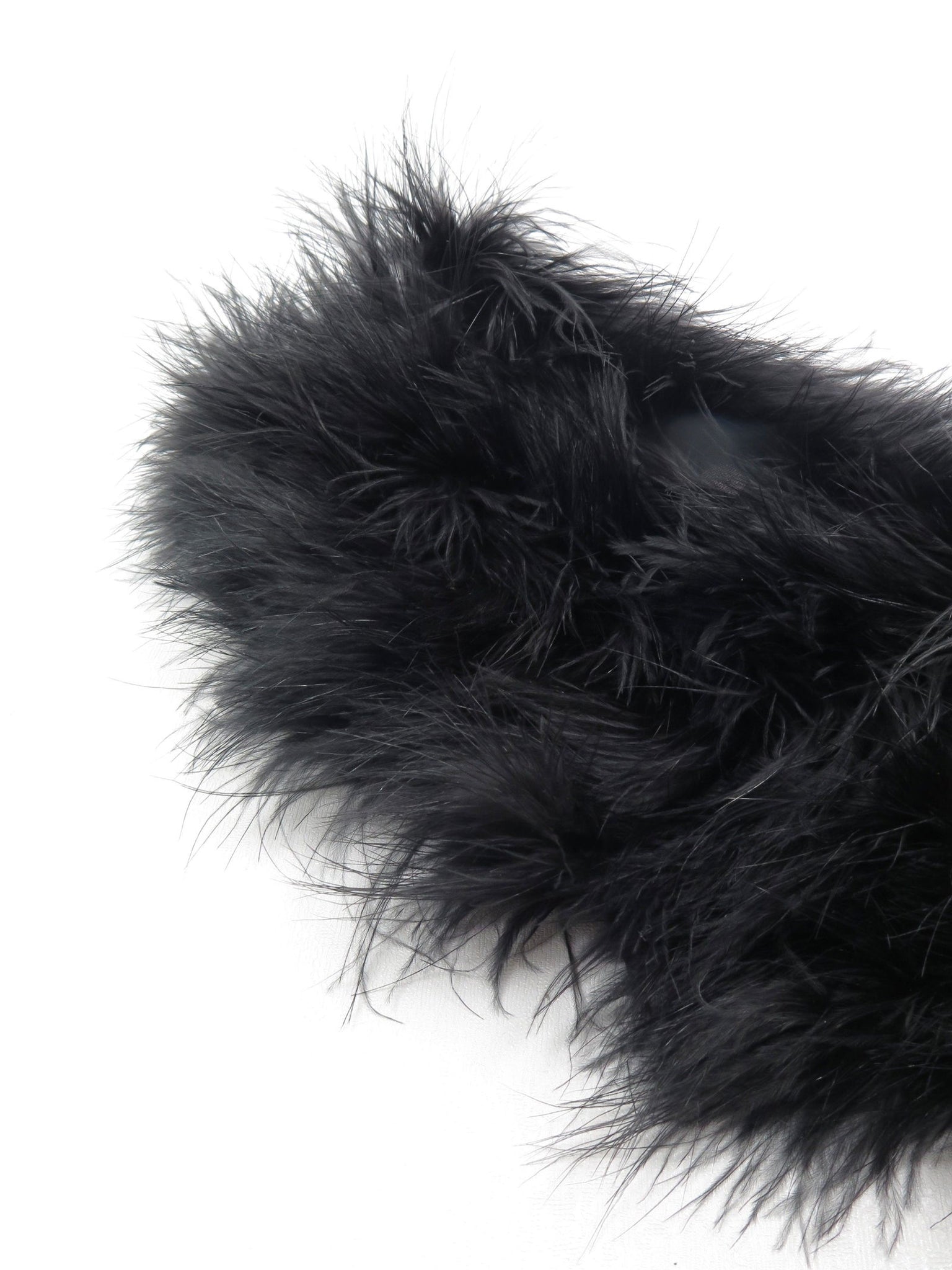 Black Marabou Feather Collar Caplet - The Harlequin