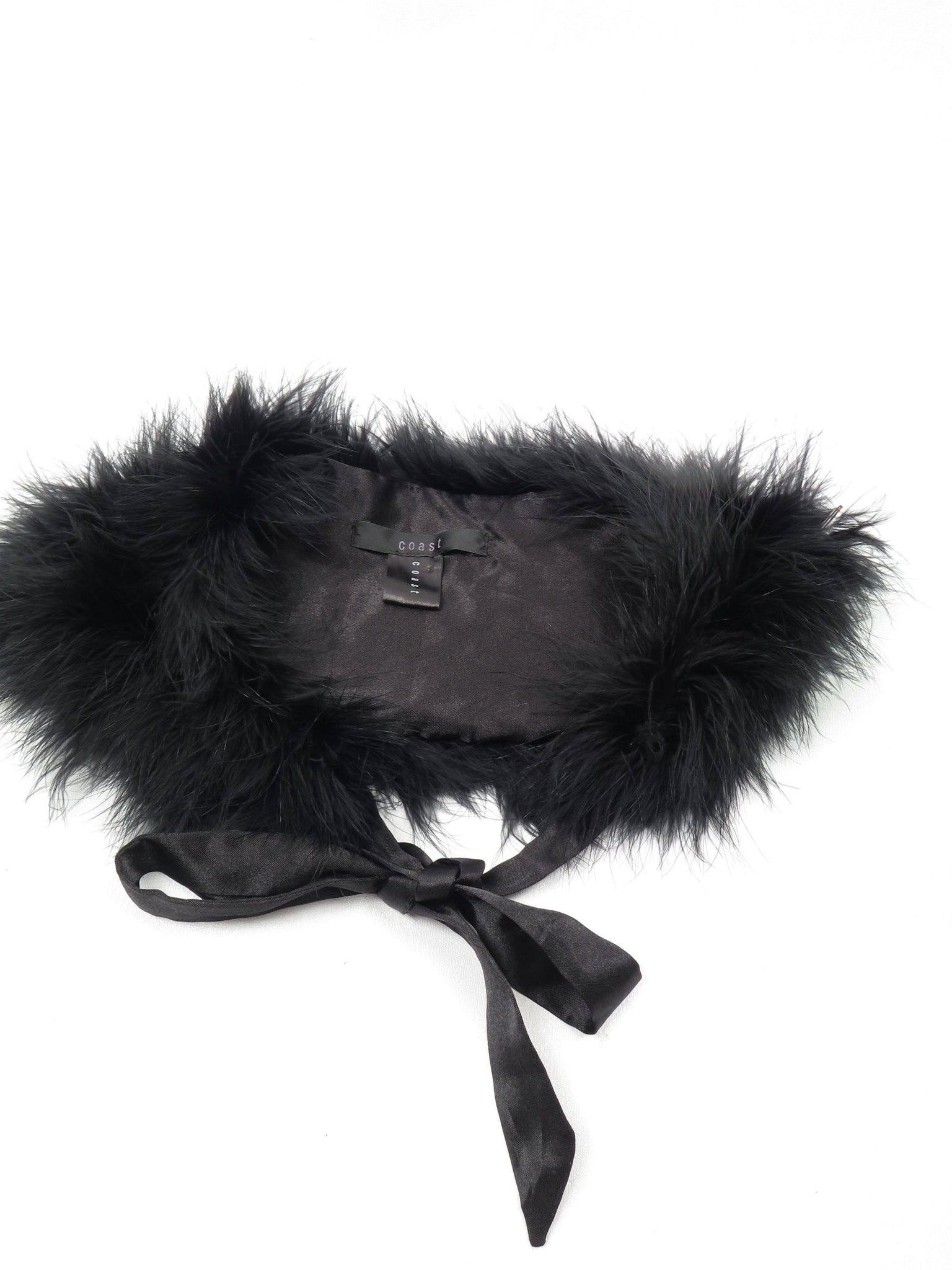 Black Marabou Feather Collar Caplet - The Harlequin