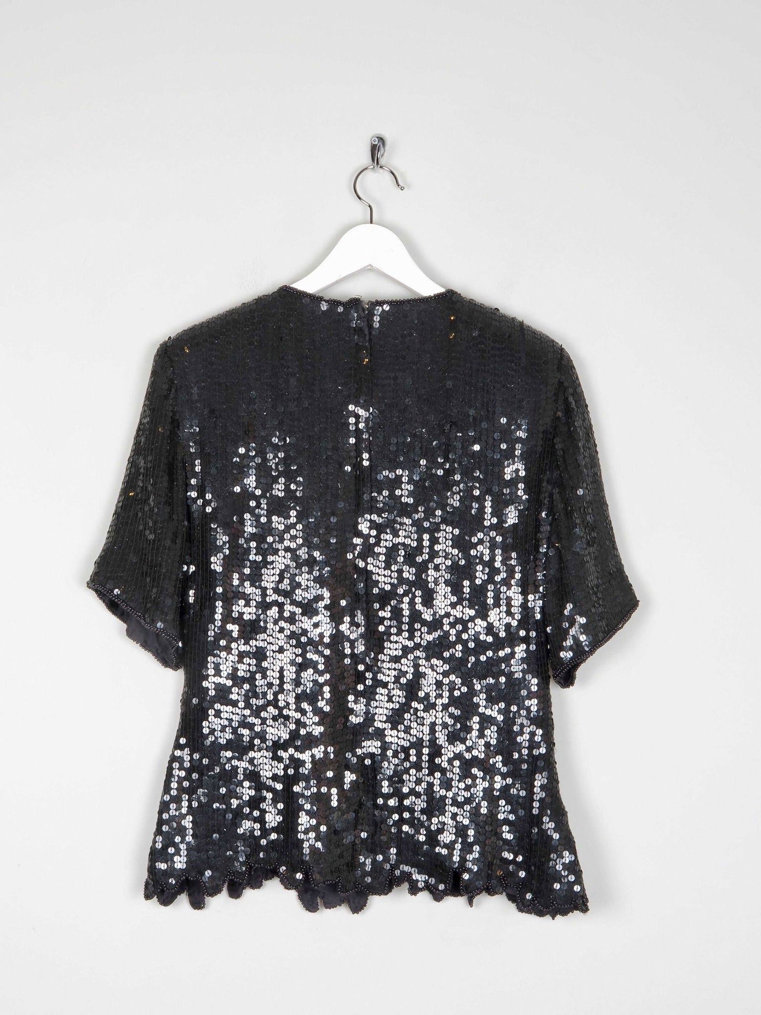 Black & Rust Beaded Vintage Short Top S/M - The Harlequin