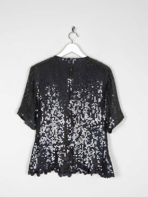 Black & Rust Beaded Vintage Short Top S/M - The Harlequin