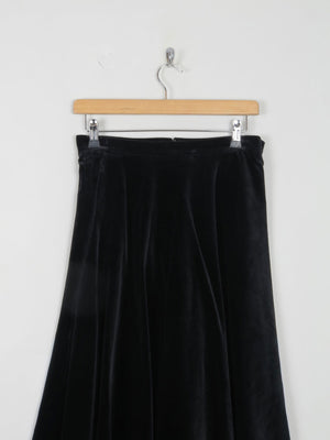 Black Velvet Vintage Full Skirt Midi S 28" - The Harlequin