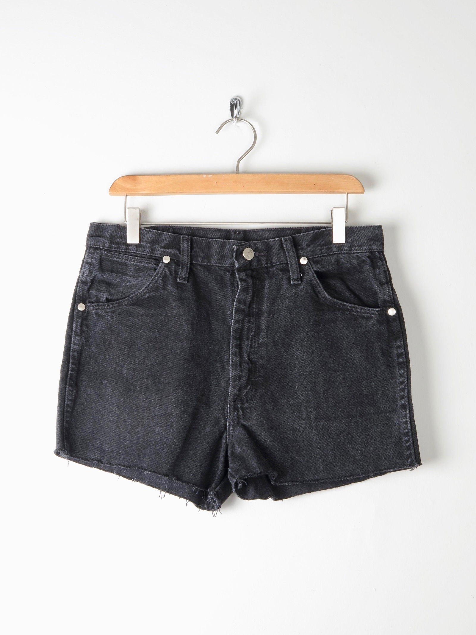 Black Vintage Denim Wrangler Shorts 31 10