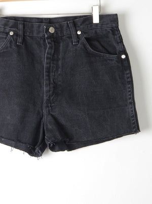 Black Vintage Denim Wrangler Shorts 31" 10 - The Harlequin