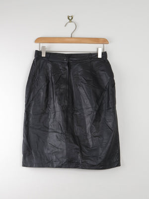 Black Vintage Leather Skirt 27"/XS/S - The Harlequin