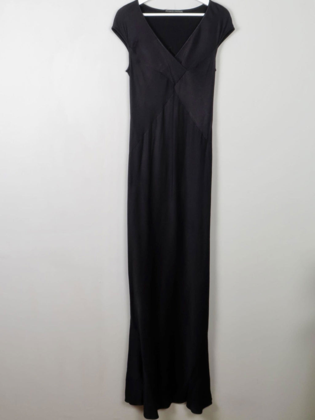 Black Vintage Pearse Fionda Black Satin Evening Dress S - The Harlequin