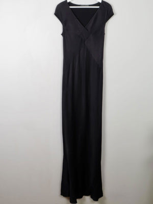 Black Vintage Pearse Fionda Black Satin Evening Dress S - The Harlequin