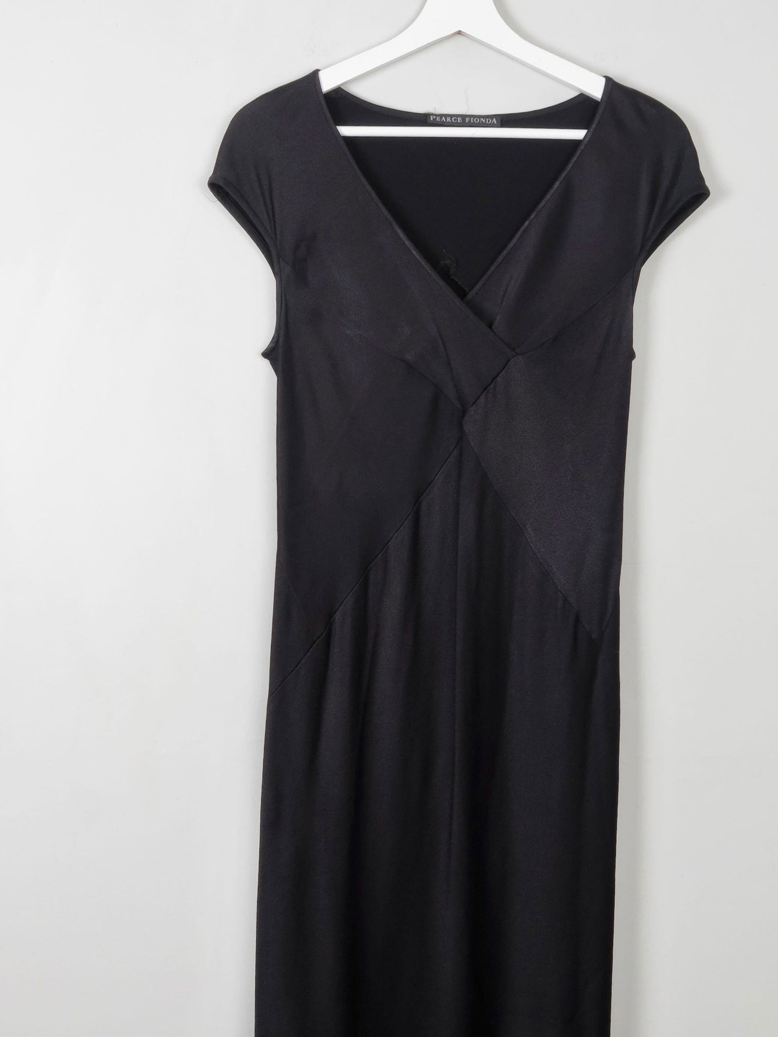 Black Vintage Pearse Fionda Black Satin Evening Dress S - The Harlequin