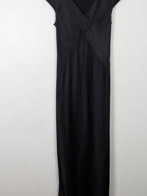 Black Vintage Pearse Fionda Black Satin Evening Dress S - The Harlequin