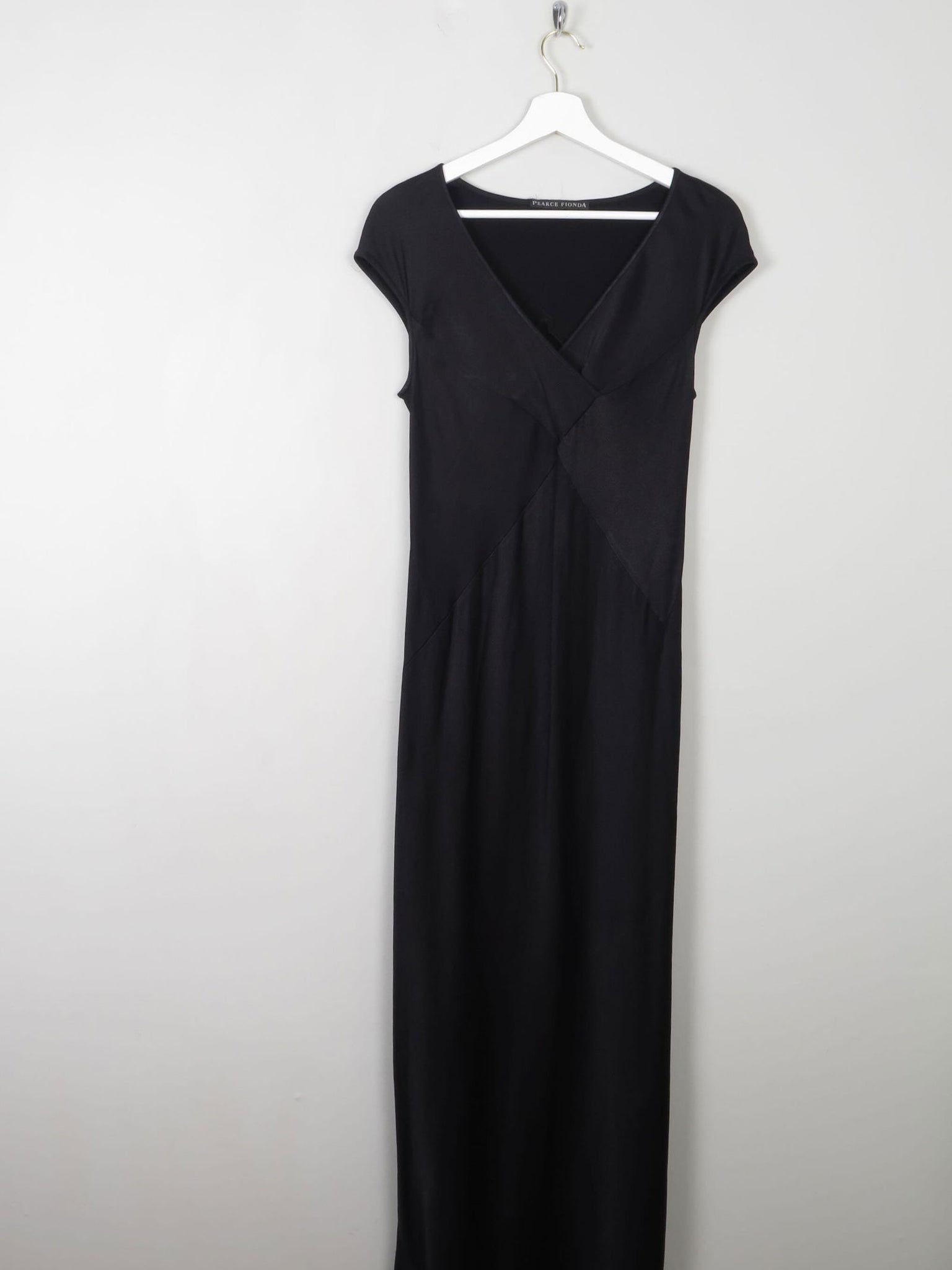 Black Vintage Pearse Fionda Black Satin Evening Dress S - The Harlequin