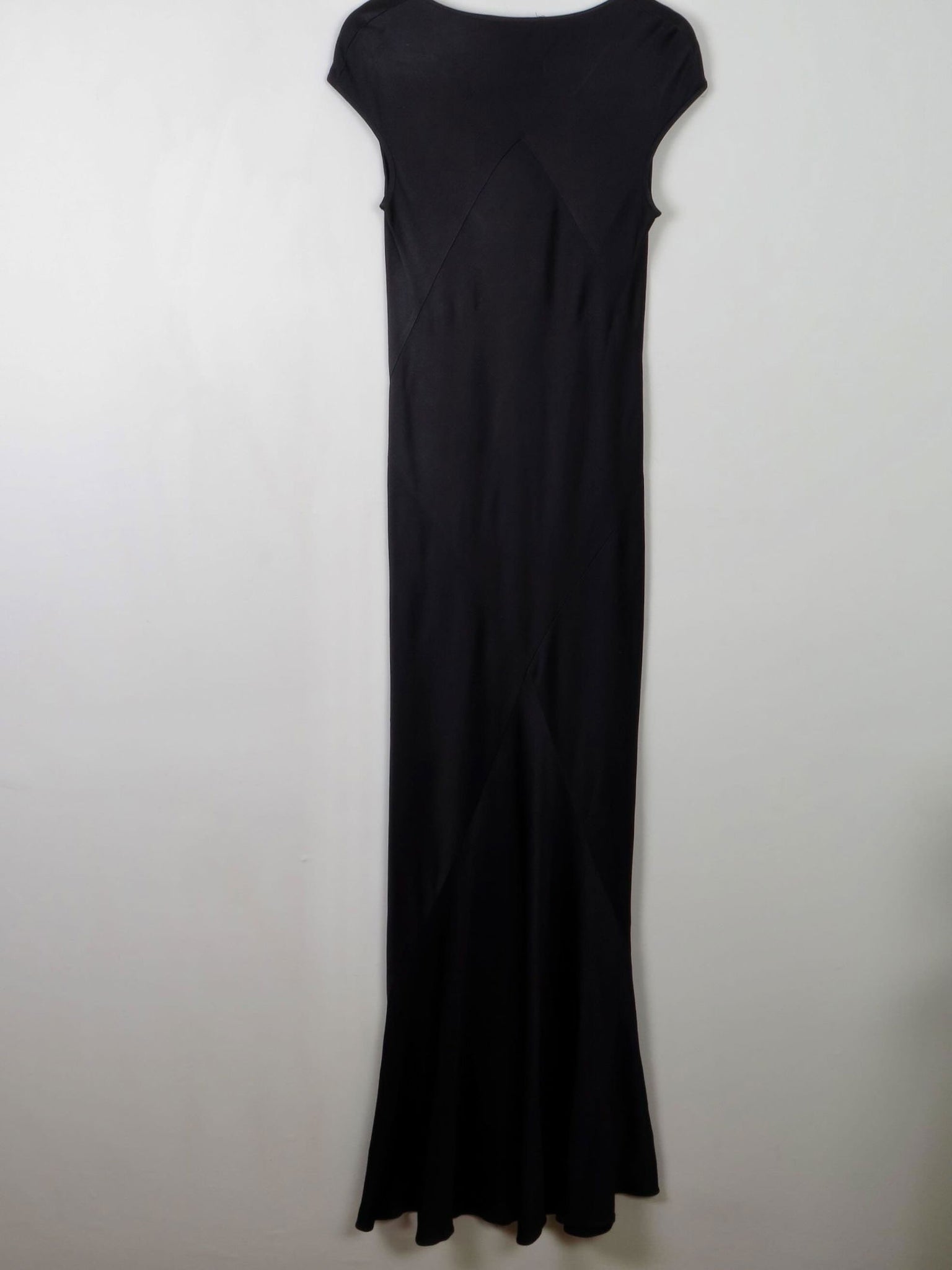 Black Vintage Pearse Fionda Black Satin Evening Dress S - The Harlequin