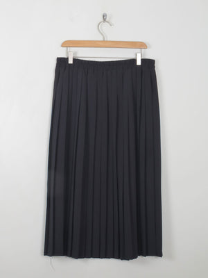 Black Vintage Pleated Skirt L - The Harlequin