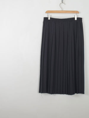 Black Vintage Pleated Skirt L - The Harlequin