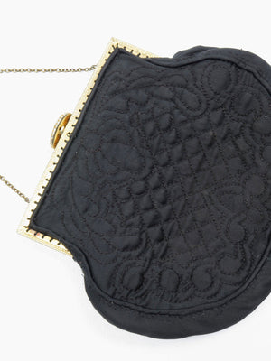 Black Vintage Quilted Occasional Bag - The Harlequin