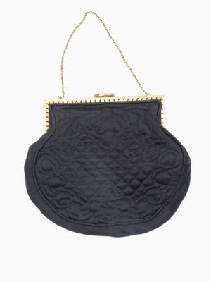 Black Vintage Quilted Occasional Bag - The Harlequin