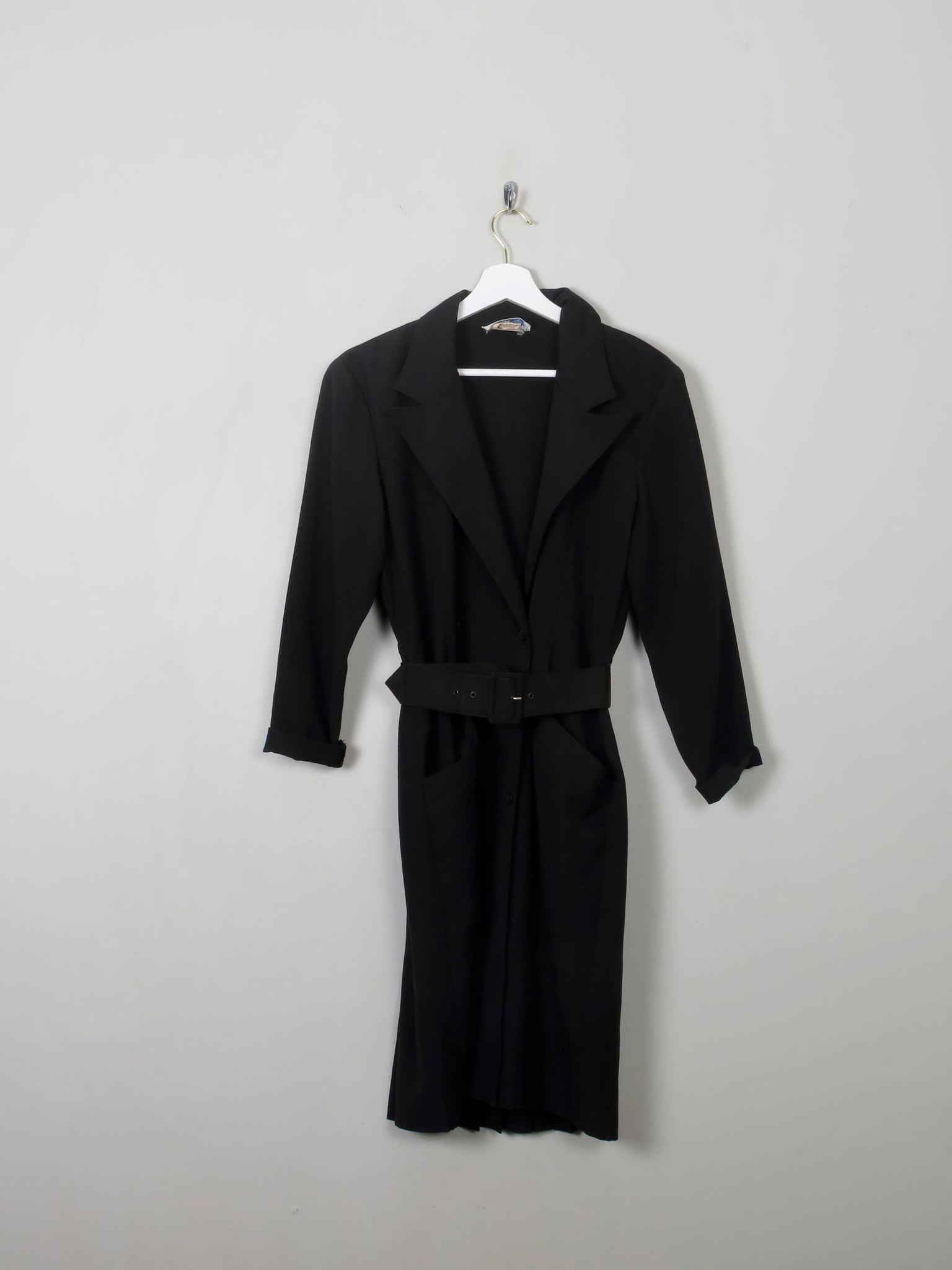 Black Vintage Shirt Dress S - The Harlequin